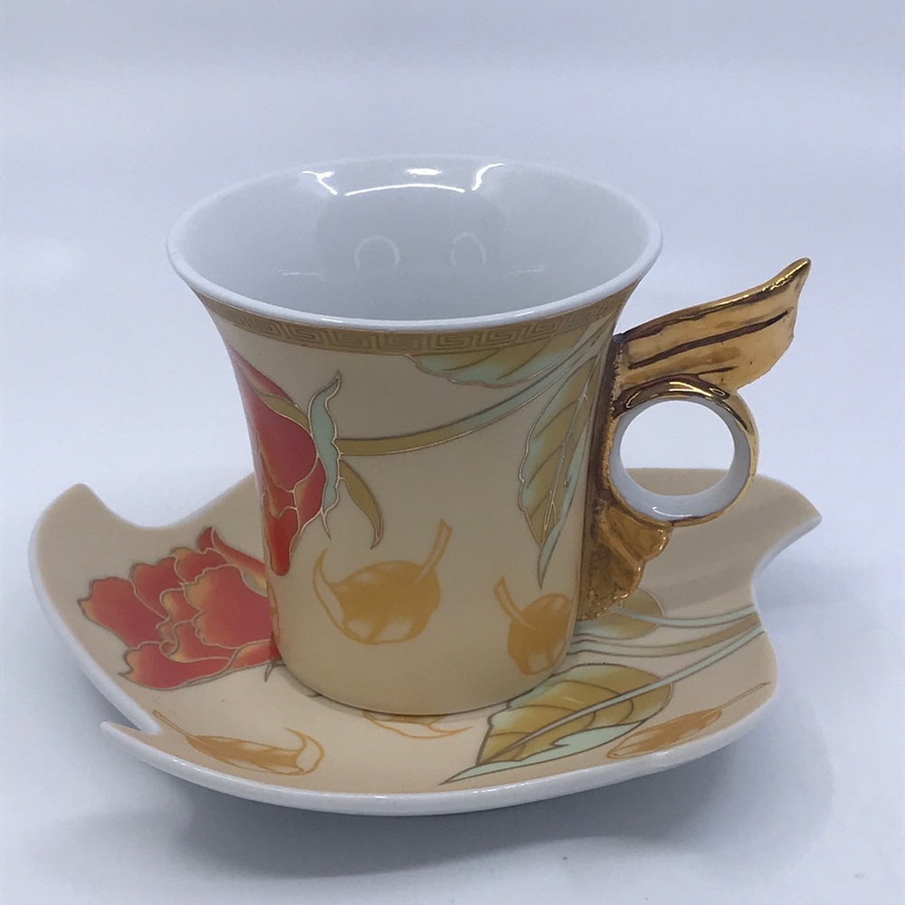 VTG Bavarian Village Germany Demitasse/Espresso Cup & Saucer Pls See Photos Read